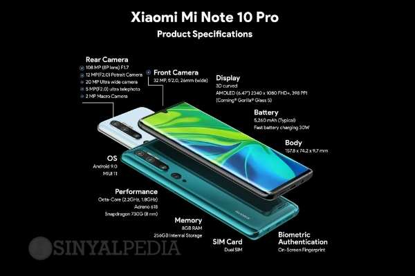 Spesifikasi Xiaomi Mi Note 10 Pro